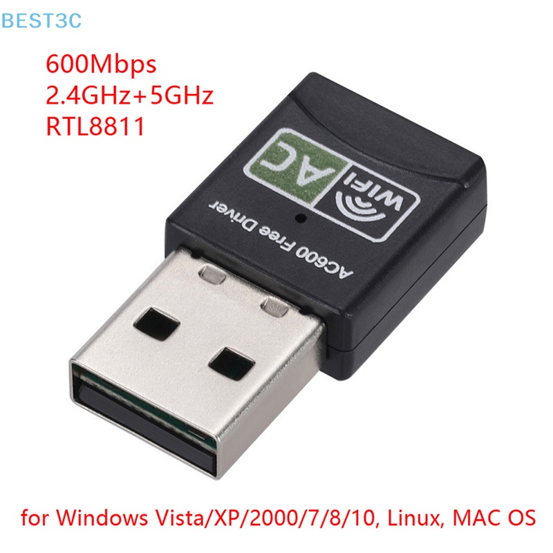 best3c-ขายดี-อะแดปเตอร์การ์ดเครือข่ายไร้สาย-600mbps-dual-band-wifi-usb-เสาอากาศ-2-4-5-ghz-usb-wifi