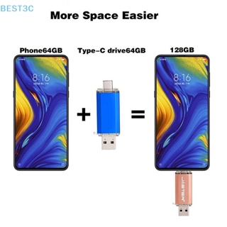 Best3c ใหม่ แฟลชไดรฟ์ USB Type C OTG 128GB 64GB ความเร็วสูง 64GB 128GB 2 in 1