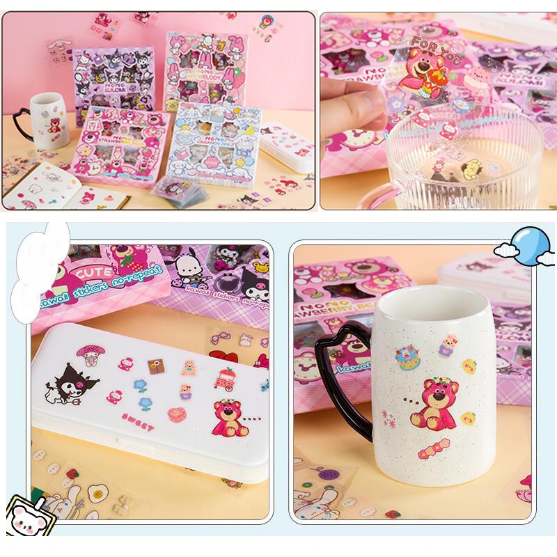 sanrio-สติกเกอร์-กันน้ํา-ลายการ์ตูน-kulomi-melody-cinnamoroll-แบบสร้างสรรค์-สําหรับตกแต่งสมุดภาพ-จํานวน-100-แผ่น