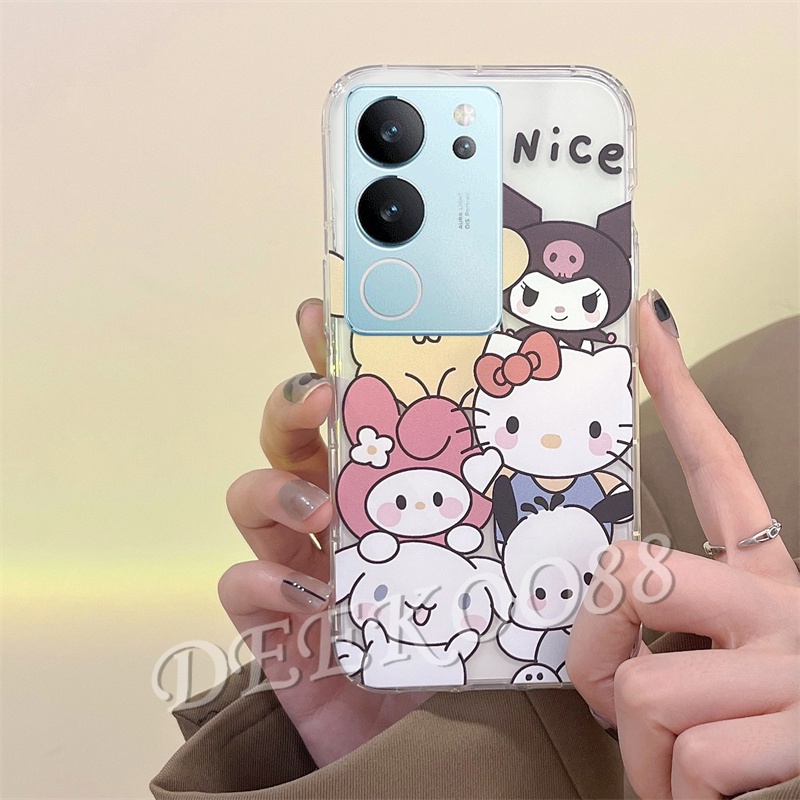 เคสโทรศัพท์มือถือ-tpu-แบบนิ่ม-ลายการ์ตูนแมว-เสือน่ารัก-สีชมพู-สําหรับ-vivo-v29-vivo-v29-5g-2023
