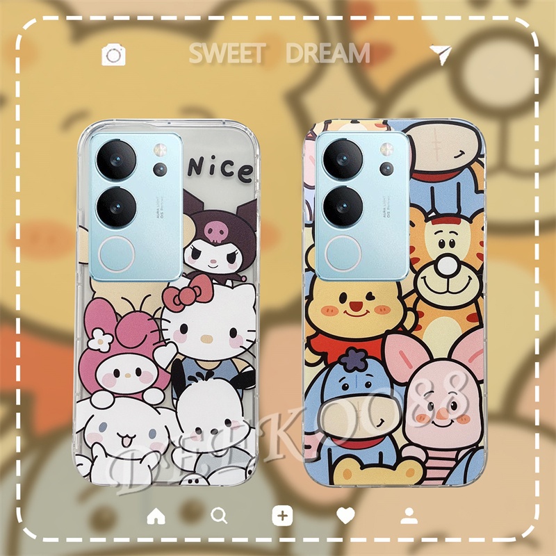 เคสโทรศัพท์มือถือ-tpu-แบบนิ่ม-ลายการ์ตูนแมว-เสือน่ารัก-สีชมพู-สําหรับ-vivo-v29-vivo-v29-5g-2023