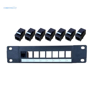 Comereally แผ่นแพทช์ CAT5e RJ45 8 พอร์ต พร้อมตัวยึด สําหรับแจ็คคีย์สโตน