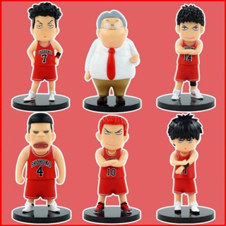 Fash โมเดลฟิกเกอร์ SLAM DUNK Q Version Sakuragi Kaede Ryota Hisashi ของเล่นสําหรับเด็ก 6 ชิ้น