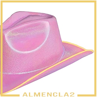 [Almencla2] หมวกคาวบอย มีไฟ LED สไตล์ตะวันตก คาวบอย สําหรับเจ้าสาว ปาร์ตี้ ฉลอง อาบน้ํา วันหยุด