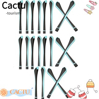 Cactu 10 คู่ ขาแว่นตา ซิลิโคน สีฟ้าอ่อน ชุดสลิป ซิลิโคน สีดํา ตะขอเกี่ยวหู แว่นตา