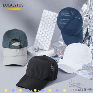 Eutus หมวกเบสบอล หมวกบังแดด หมวกชาวประมง ปรับได้ หมวกตาข่ายธรรมดา