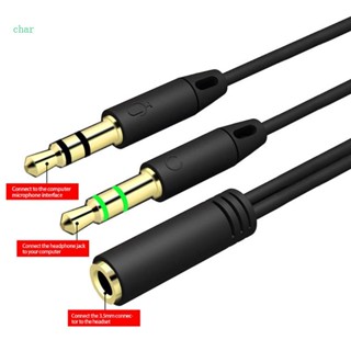 Char อะแดปเตอร์แยกสายเคเบิ้ลหูฟัง ตัวเมีย 3 5 มม. เป็นตัวผู้ 2 3 5 มม.