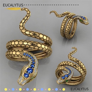 Eutus แหวนงู เครื่องประดับ สไตล์ฮิปฮอป วินเทจ สุดเท่ สําหรับผู้ชาย ผู้หญิง