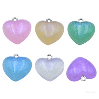 เครื่องประดับ จี้เรซิ่น รูปหัวใจ สีสันสดใส สําหรับทําสร้อยข้อมือ DIY