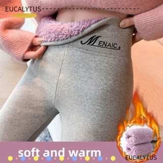 Eutus กางเกงเลกกิ้งขายาว เอวสูง ผ้าฟลีซ ให้ความอบอุ่น เก็บความร้อน สําหรับสตรี