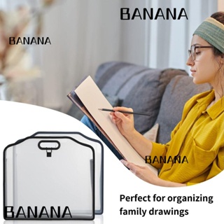Banana1 กระเป๋าเอกสาร ใส ศิลปะ จัดเก็บ พร้อมที่จับ ศิลปะ ผลงาน โปสเตอร์ กระเป๋าจัดเก็บ