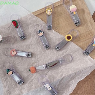 Damao กรรไกรตัดเล็บ แบบใส ลายการ์ตูนผลไม้ ดอกไม้ สร้างสรรค์ ขนาดเล็ก สําหรับผู้หญิง