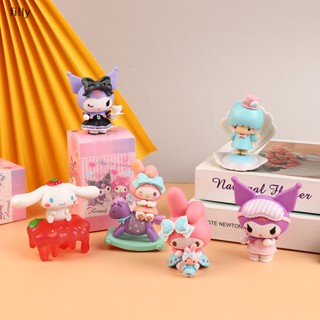 ตุ๊กตาฟิกเกอร์ Sanrio Kawaii Kuromi Cinnamoroll Pochacco My Melody Little Twin Stars ของเล่นสําหรับเด็ก 1 ชิ้น