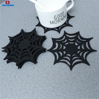 ส่วนบุคคล Coaster ใหม่ฮาโลวีน Spider Web Coaster Felt ผ้าฉนวนกันความร้อน Pad ตกแต่งพรรค Props ในครัวเรือน Hollow Coaster cynthia