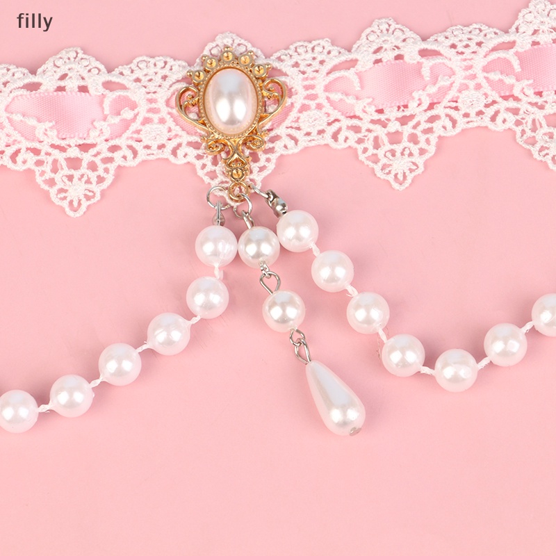 เครื่องประดับ-สร้อยคอโชคเกอร์-แฮนด์เมด-แต่งลูกไม้-ประดับไข่มุก-สีขาว-สไตล์เรโทร-แฟชั่นเรโทร-สําหรับผู้หญิง