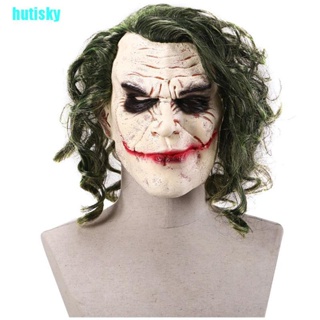 Hutisky Joker หน้ากากคอสเพลย์ ตัวตลก สีเขียว สําหรับฮาโลวีน Zsz