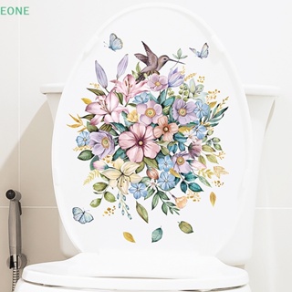 Eone ขายดี สติกเกอร์ติดผนัง มีกาวในตัว ลายดอกไม้ พืชสีเขียว สําหรับตกแต่งบ้าน ห้องน้ํา ห้องนั่งเล่น ตู้