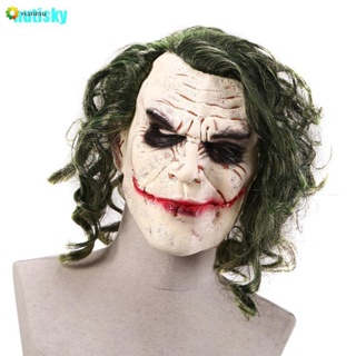 Hutisky Joker หน้ากากคอสเพลย์ ตัวตลก สีเขียว สําหรับฮาโลวีน Zsz