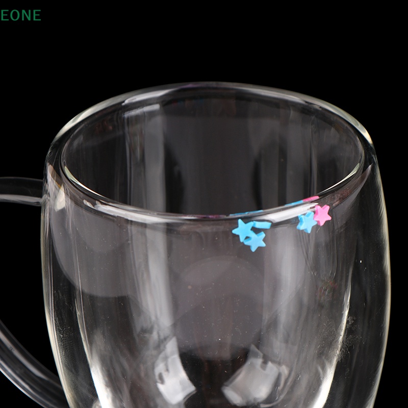 eone-ขายดี-แก้วเครื่องดื่ม-ชา-กาแฟ-แบบใส-พร้อมหูจับ-ลายกลิตเตอร์ดาว-สองชั้น-1-ชิ้น
