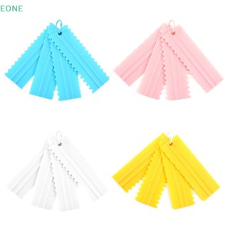 Eone ขายดี หวีปาดครีมไอซิ่ง PP 4 ชิ้น ต่อชุด สําหรับทําเบเกอรี่ DIY