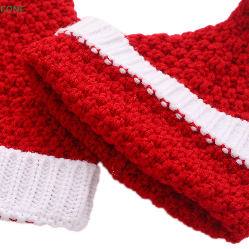 eone-หมวกซานตาคลอส-ผ้ากํามะหยี่ขนนิ่ม-แบบสั้น-สีแดง-อบอุ่น-สําหรับแม่-และลูก-ตกแต่งคริสต์มาส-ของขวัญปีใหม่