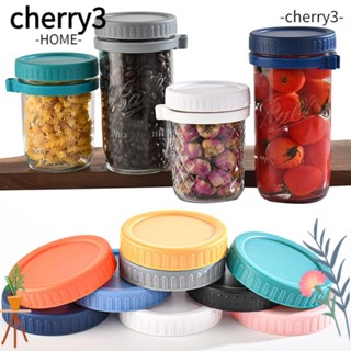 Cherry3 ฝาปิดขวดโหลเมสัน กันรั่วซึม ใช้ซ้ําได้ สําหรับขวดโหลปากกว้าง 6 ชิ้น