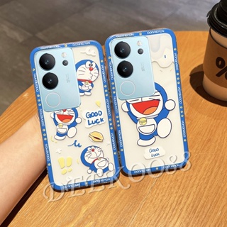 เคสโทรศัพท์มือถือ TPU แบบนิ่ม ลายการ์ตูนโดราเอมอนน่ารัก สีฟ้า สําหรับ VIVO V29 VIVO V29 5G 2023