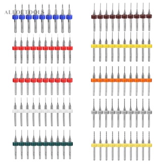 ชุดดอกสว่านคาร์ไบด์ทังสเตนเหล็ก PCB 10 ชิ้น [alloetools.th]