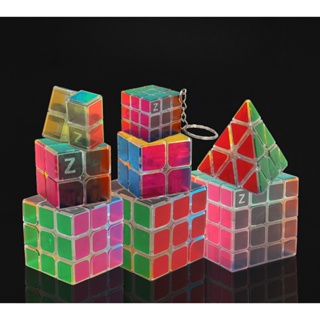 Zcube ลูกบาศก์คริสตัลใส 2x2 3x3 4x4 พีระมิด แก้ปัญหาการจับคู่สี ของเล่นฝึกสมอง สําหรับเด็ก
