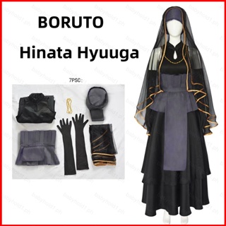 ถุงมือคอสเพลย์ ชุดยูนิฟอร์มนารูโตะ Hinata Hyuuga Boruto แฟชั่นสําหรับผู้หญิง