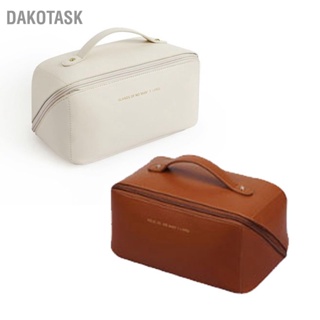  DAKOTASK กระเป๋าใส่อุปกรณ์อาบน้ำ PU กันน้ำความจุขนาดใหญ่ช่องออกแบบแบบพกพาที่ละเอียดอ่อนเครื่องสำอางแต่งหน้ากระเป๋า