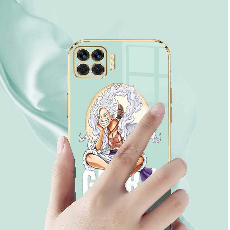 เคสโทรศัพท์มือถือ-ซิลิโคนนิ่ม-ป้องกันกล้อง-ขอบชุบ-ลายเทพเจ้านิกาลูฟี่-พร้อมสายคล้อง-หรูหรา-สําหรับ-oppo-a93-2020-f17-pro-reno-4-lite-reno-4f