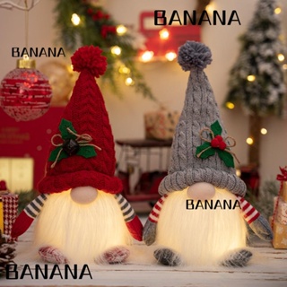 Banana1 ตุ๊กตาซานตาคลอส มีไฟ LED ไร้หน้า สุดชิค สําหรับตกแต่งบ้าน ออฟฟิศ