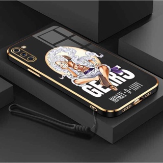 เคสโทรศัพท์มือถือ ซิลิโคนนิ่ม ป้องกันกล้อง ขอบชุบ ลายเทพเจ้านิกา ลูฟี่ พร้อมสายคล้อง หรูหรา สําหรับ Samsung Note 10 Note 10 PLus Samsung Note 10 Pro