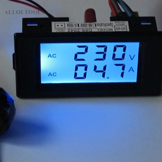 เครื่องวัดแรงดันไฟฟ้าดิจิทัล AC 300V 100A LCD แผงคู่ แอมป์คอมโบ้มิเตอร์ +CT 110V 220V 240V #gib [alloetools.th]