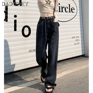 DaDuHey🎈 Womens New American-Style Wide Leg Loose Retro Jeans High Waist Straight Fashion Mop Long Pants