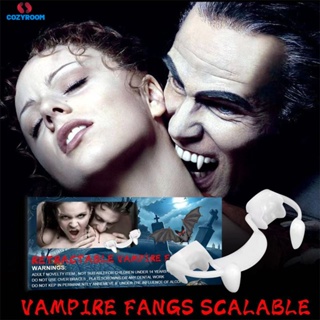 ใหม่ฮาโลวีนคอสเพลย์ Retractable แวมไพร์ฟันฟันปลอมฟันซอมบี้ฟันเสือขนาดเล็ก Vampire Fangs Vampire Zombie ฟันคอสเพลย์ cynthia