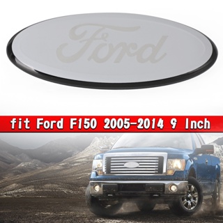 สีขาวและ Chrome Front Grille Grill รูปไข่สัญลักษณ์ Fit Ford F150 2005-2014 9 นิ้ว