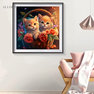 ภาพปักครอสสติตช์คริสตัล รูปแมว 5D สําหรับตกแต่งบ้าน DIY [alloetools.th]