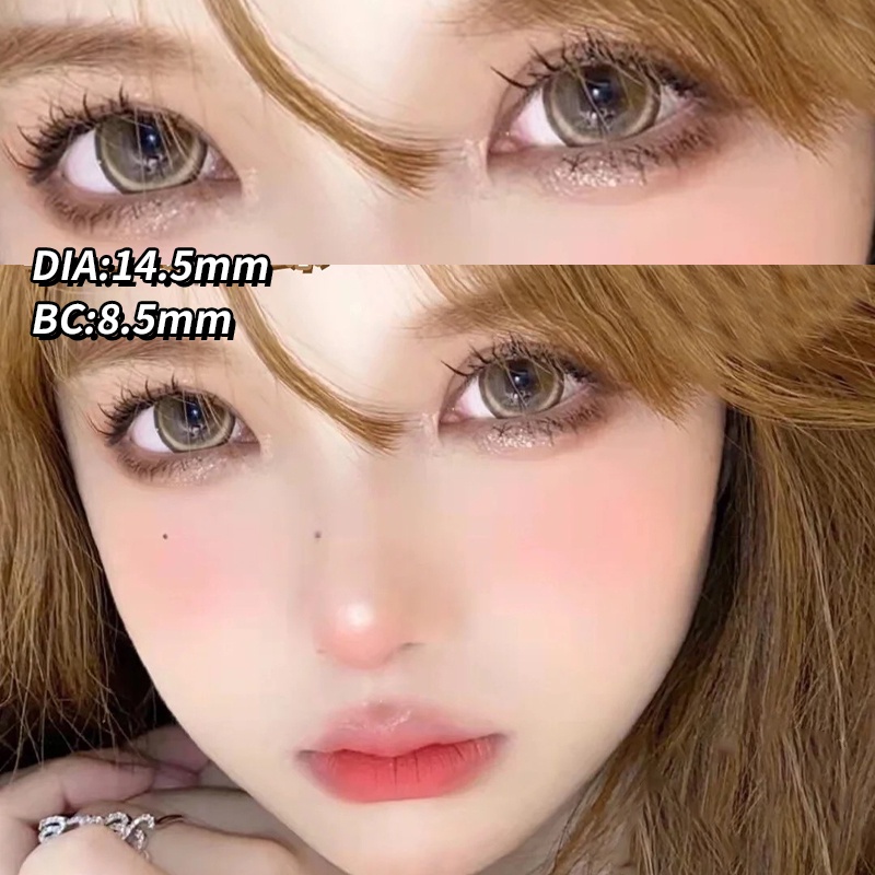 yi-tong-nian-คอนแทคเลนส์สายตาสั้น-สีน้ําตาลธรรมชาติ-14-0-14-5-มม-สีเทา-สไตล์เกาหลี-2-ชิ้น-ต่อ-1-คู่