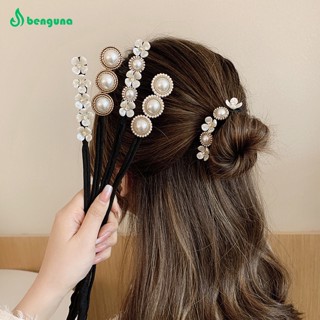 Benguna ผ้าถักเปีย + ไข่มุกเทียม สไตล์เรโทร (ประมาณ 30.5 ซม.)