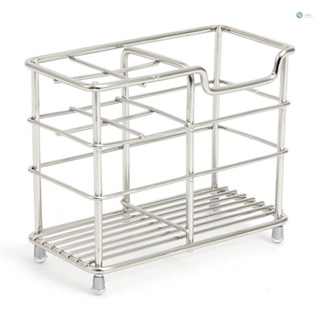[Ready Stock] Holder Stainless Steel Bathroom Toothpaste Rack Stand Multi-Functional Electric  Organizer with 5 Slots