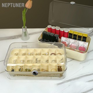  NEPTUNER กล่องเก็บเครื่องประดับ PET PP PE Multi Layer เครื่องประดับจอแสดงผลพร้อมฝาปิดใสสำหรับต่างหูสร้อยคอแหวน