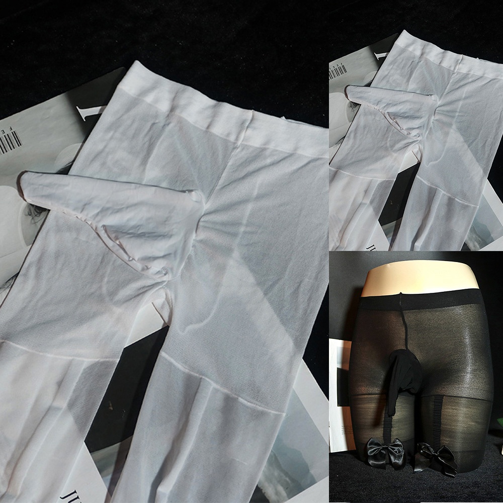 กางเกงชั้นใน-ซิลิโคน-ประดับโบว์-สีขาว-ดํา-สําหรับผู้ชาย