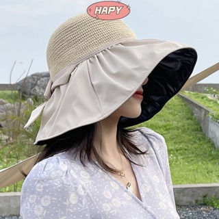 HAPY หมวกปีกกว้าง UPF50+ ประดับโบว์ กันแดด แฟชั่นฤดูร้อน สําหรับผู้หญิง