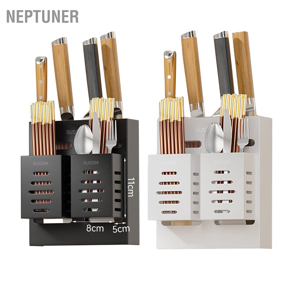 neptuner-ที่ใส่อุปกรณ์สแตนเลสติดผนังตะเกียบชั้นเก็บของสำหรับห้องครัวในบ้าน