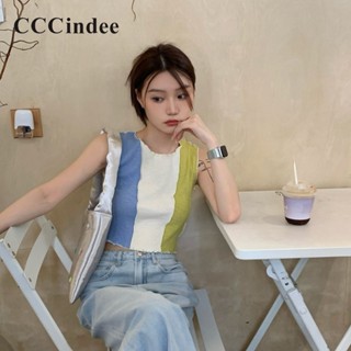 Cccindee ใหม่ เสื้อสายเดี่ยว แขนกุด ลําลอง เข้ารูป เข้ากับทุกการแต่งกาย แฟชั่นสําหรับสตรี 2023