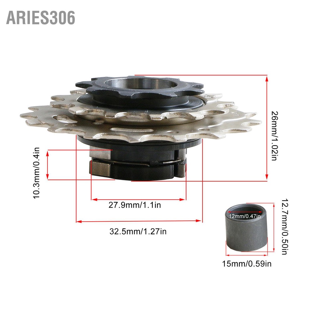 aries306-ขี่จักรยานมู่เล่อะไหล่จักรยานพับมู่เล่ภายนอก-3-ความเร็วอลูมิเนียมอัลลอยด์การเชื่อมต่อที่มีเสถียรภาพชิ้นส่วนอะไหล่จักรยาน