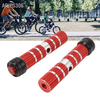  Aries306 2 ชิ้น 11.7 เซนติเมตรสีแดงจักรยานหมุดเท้าด้านหลังอลูมิเนียมด้านหลังชุด Footrests เหยียบ Footpeg พร้อมไฟเตือนกลางคืน