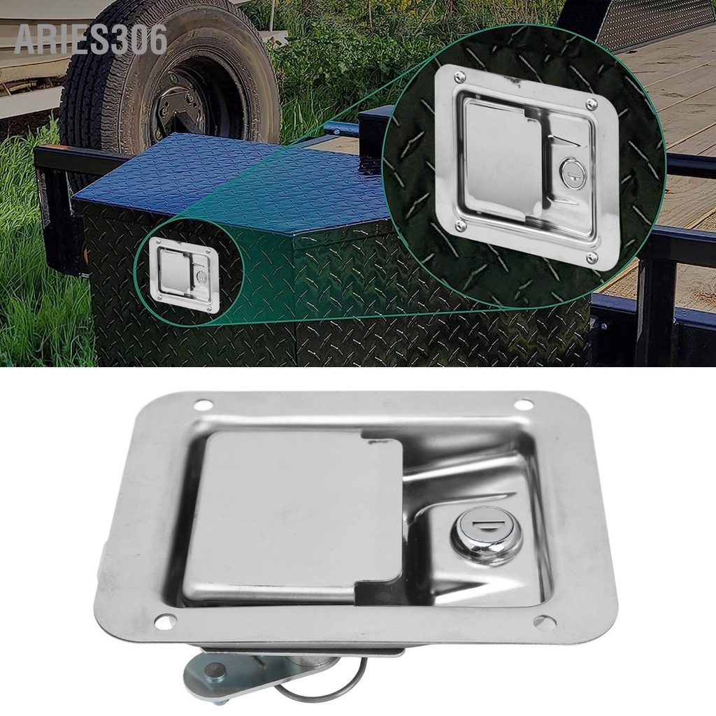 aries306-กล่องเครื่องมือ-latch-flush-mount-ล็อค-paddle-2-ปุ่มสำหรับรถพ่วงรถบรรทุก-camper-ตู้ไฟฟ้า